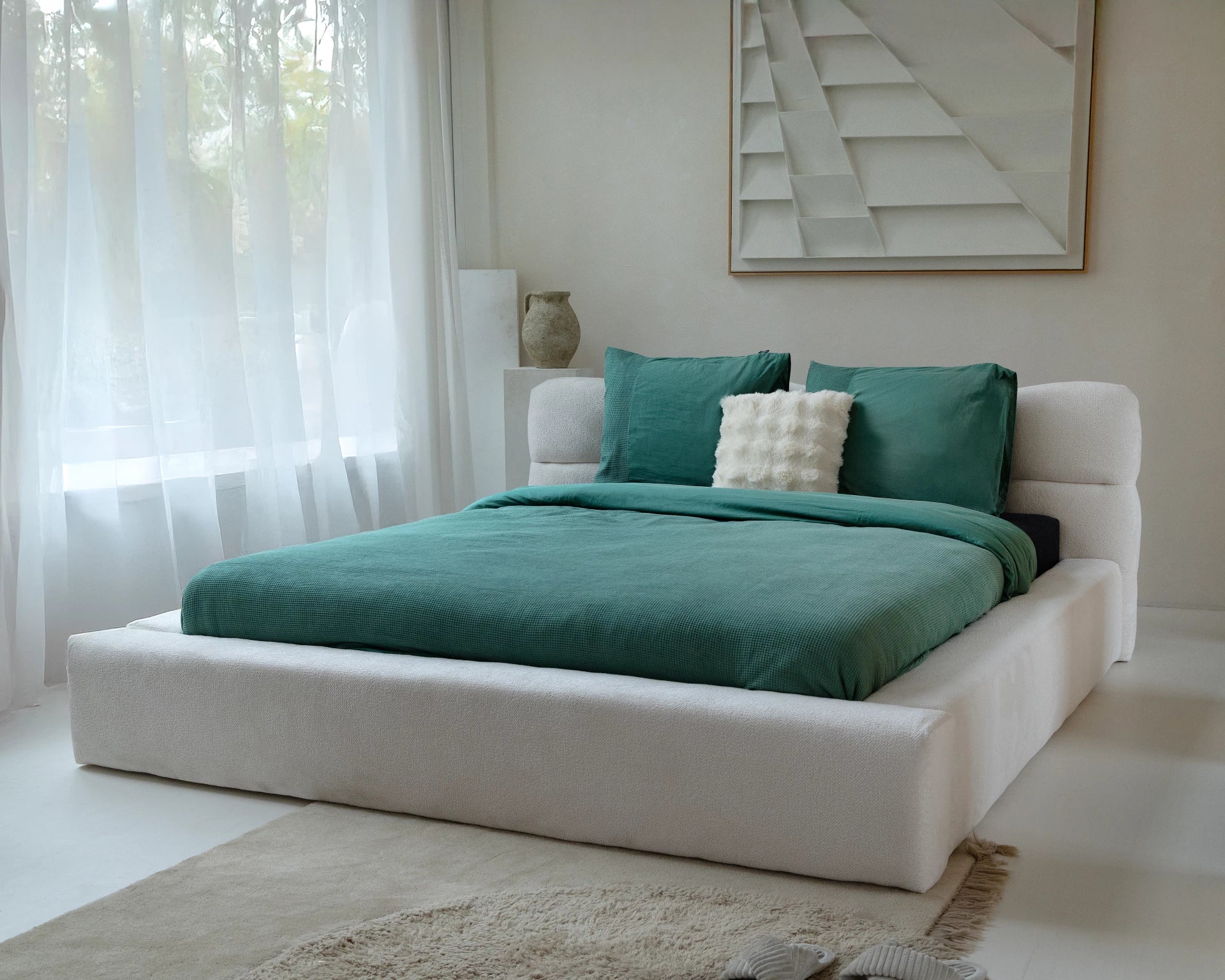 Primaviera Deluxe dekbedovertrek Waffle - Groen - Katoen percale