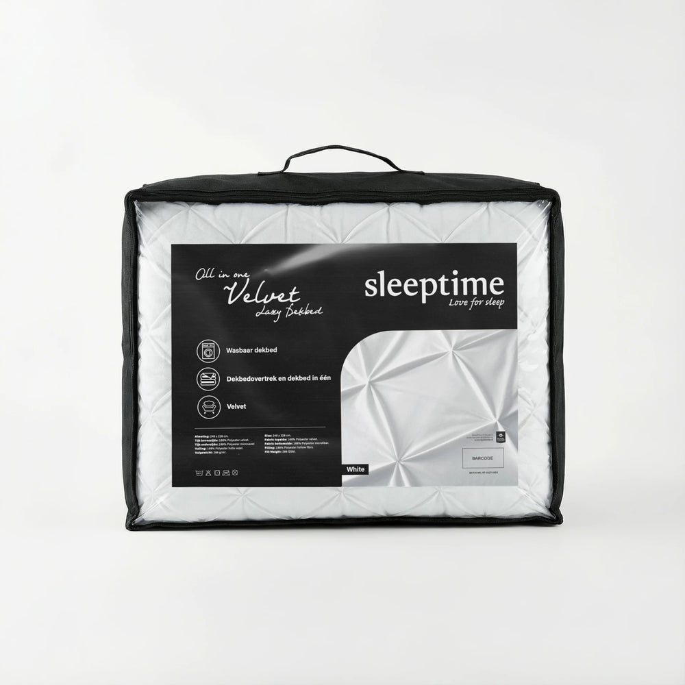 Sleeptime Lazy dekbed zonder overtrek Pintuck - Excl. kussensloop - Wit