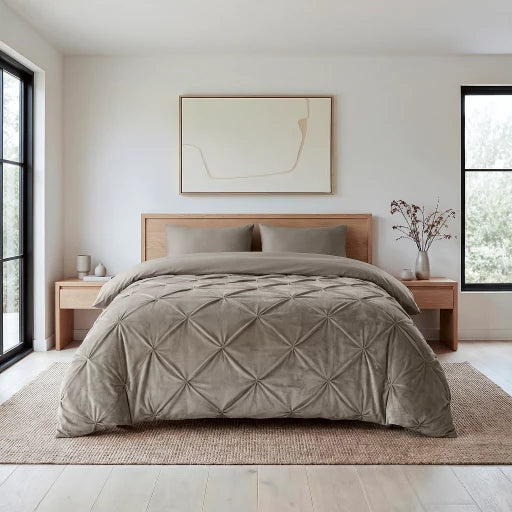 Sleeptime Lazy dekbed zonder overtrek Pintuck - Excl. kussensloop - Zand - 140x220 cm