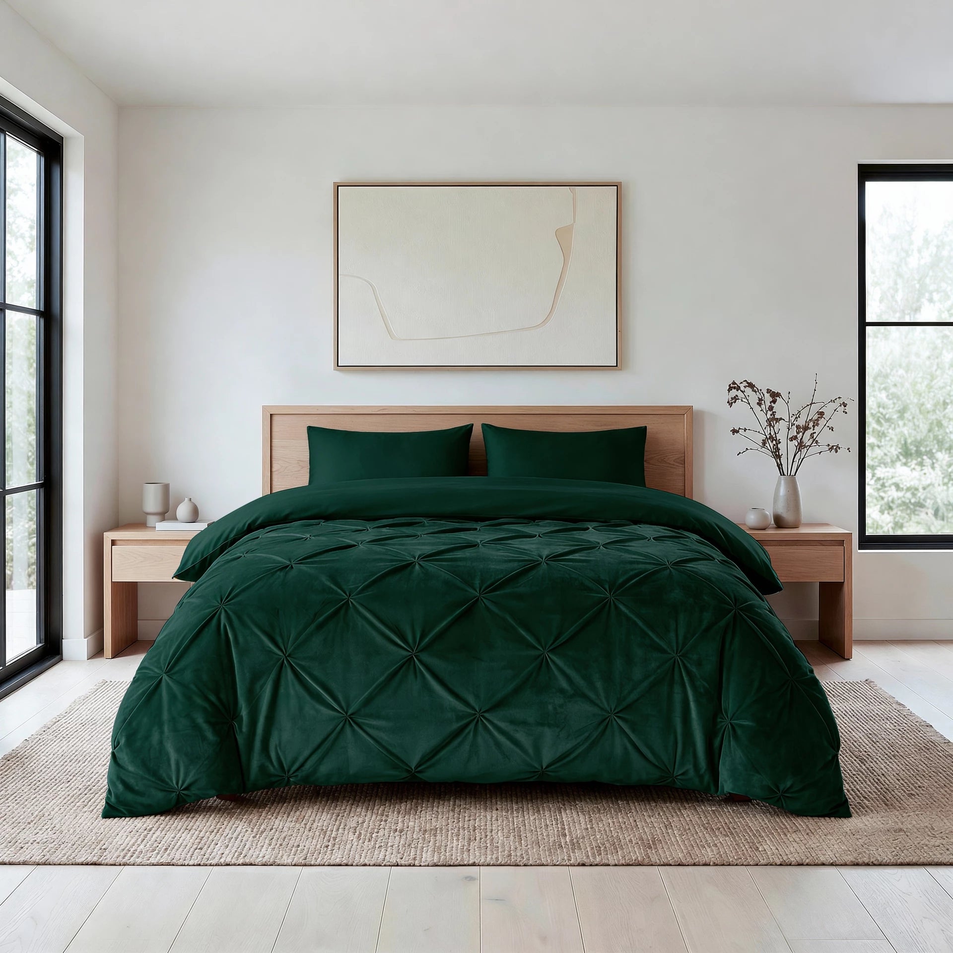 Sleeptime Lazy dekbed zonder overtrek Pintuck - Excl. kussensloop - Groen