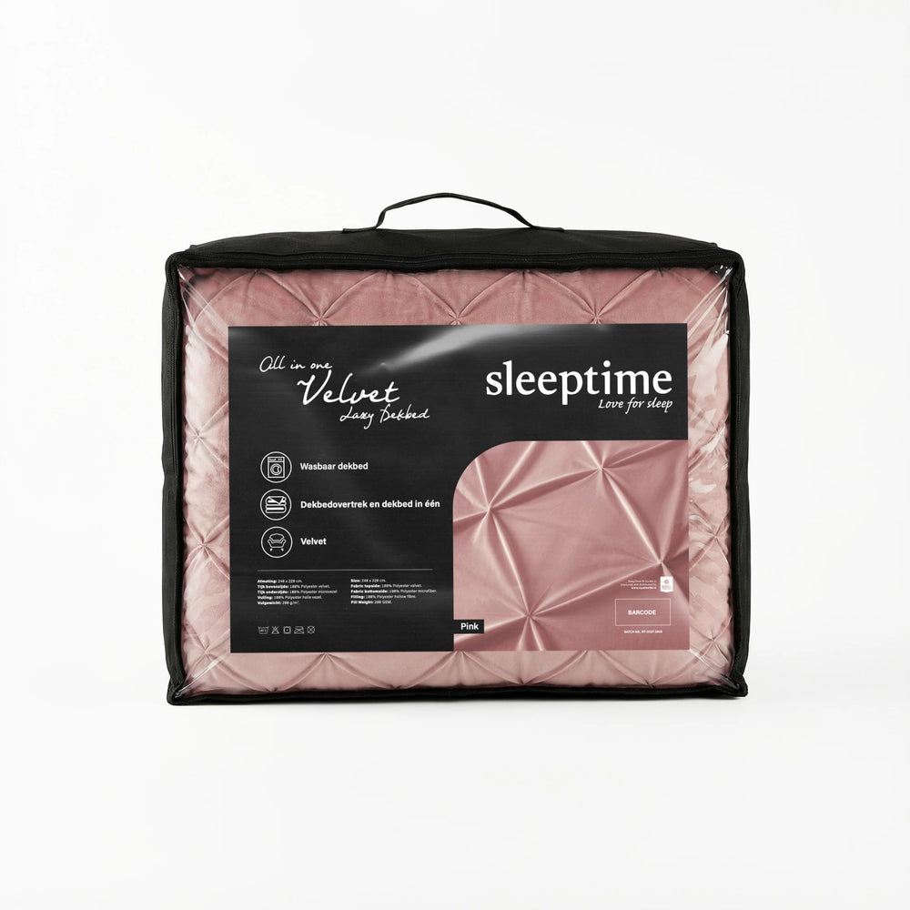 Sleeptime Lazy dekbed zonder overtrek Pintuck - excl. kussensloop - Roze