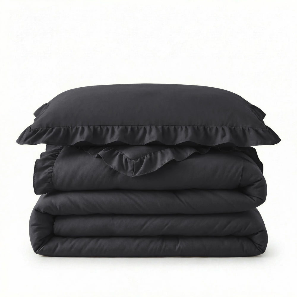 Sleeptime Lazy dekbed zonder overtrek Ruffles excl. kussensloop - Antraciet