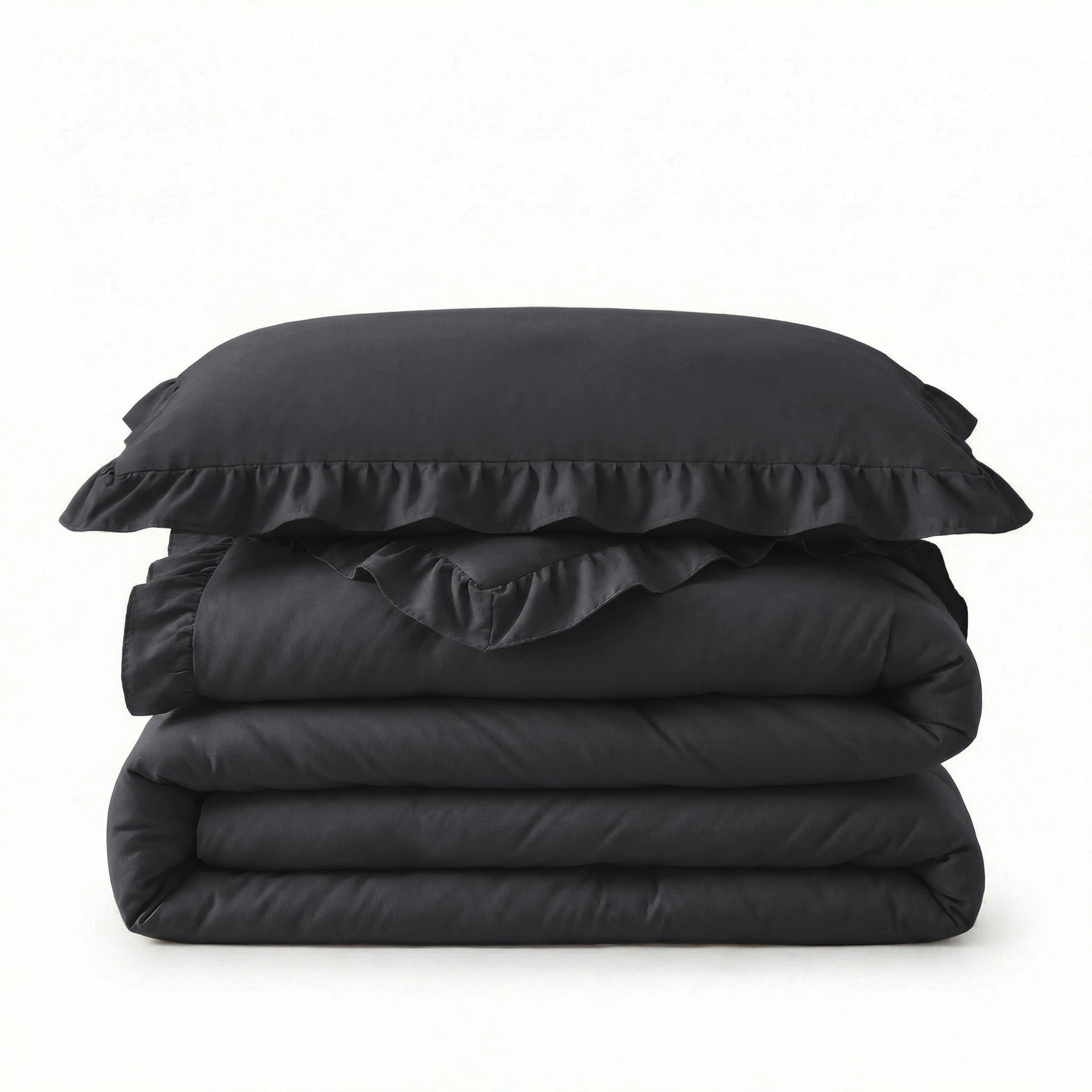 Sleeptime Lazy dekbed zonder overtrek Ruffles excl. kussensloop - Antraciet