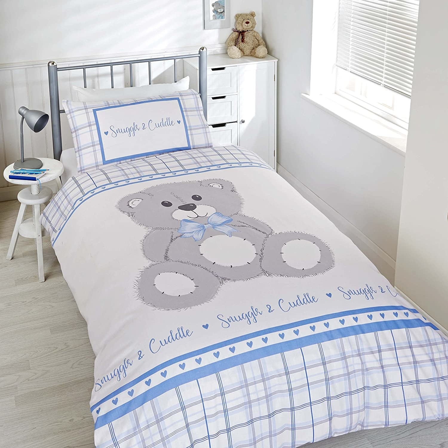 Dekbedovertrek Snuggle & Cuddle  - blauw - Polykatoen - eenpersoons (135x200+50x75 cm)