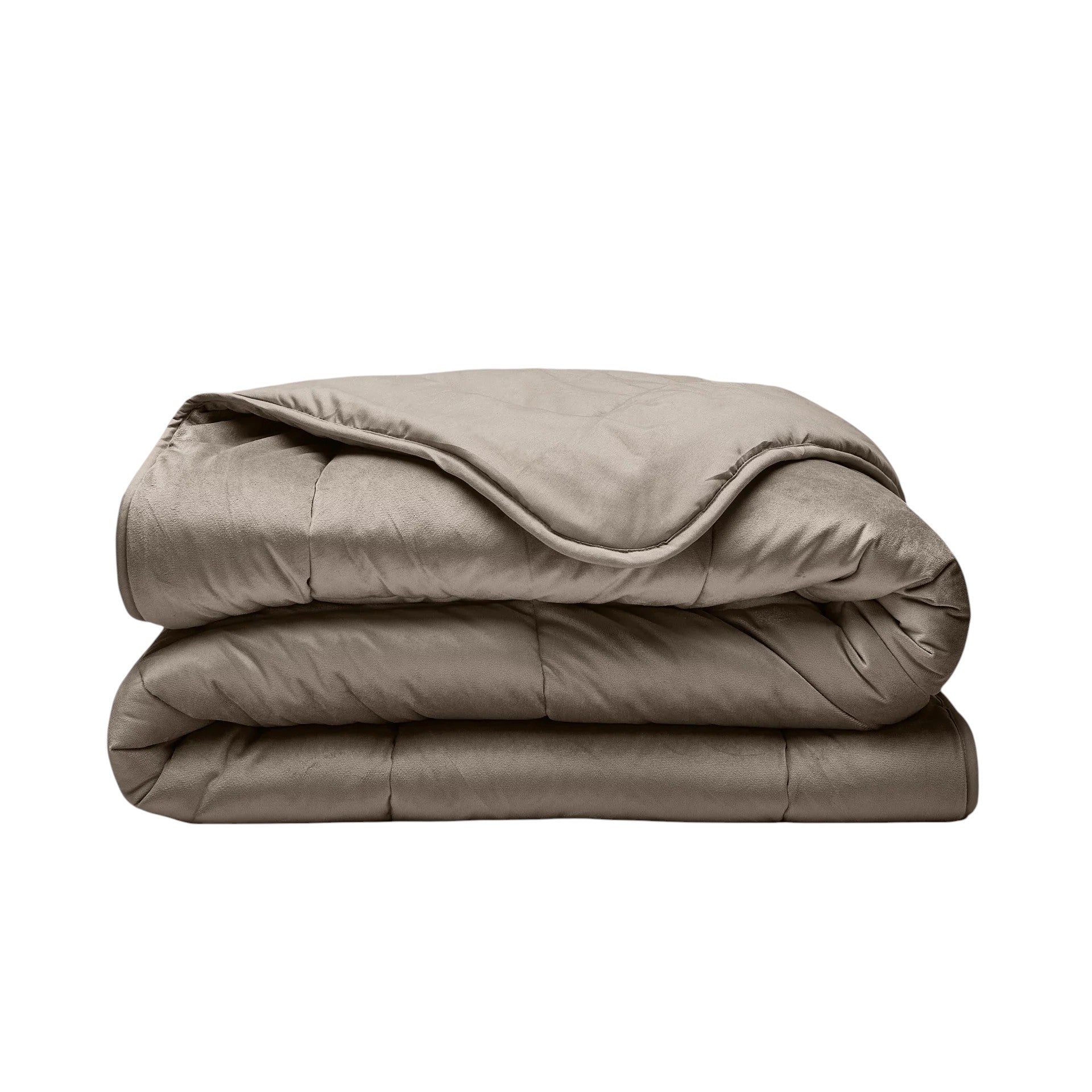 All in one lazy dekbed velvet - Dekbed en overtrek in 1 - Taupe/Grijs