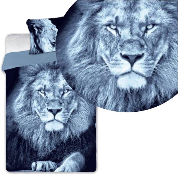 Animal Pictures dekbedovertrek Leeuw - katoen - eenpersoons (140x200 + 70x90 cm)