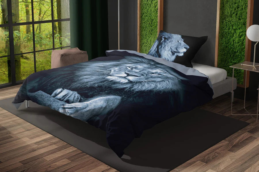 Animal Pictures dekbedovertrek Leeuw - katoen - eenpersoons (140x200 + 70x90 cm)
