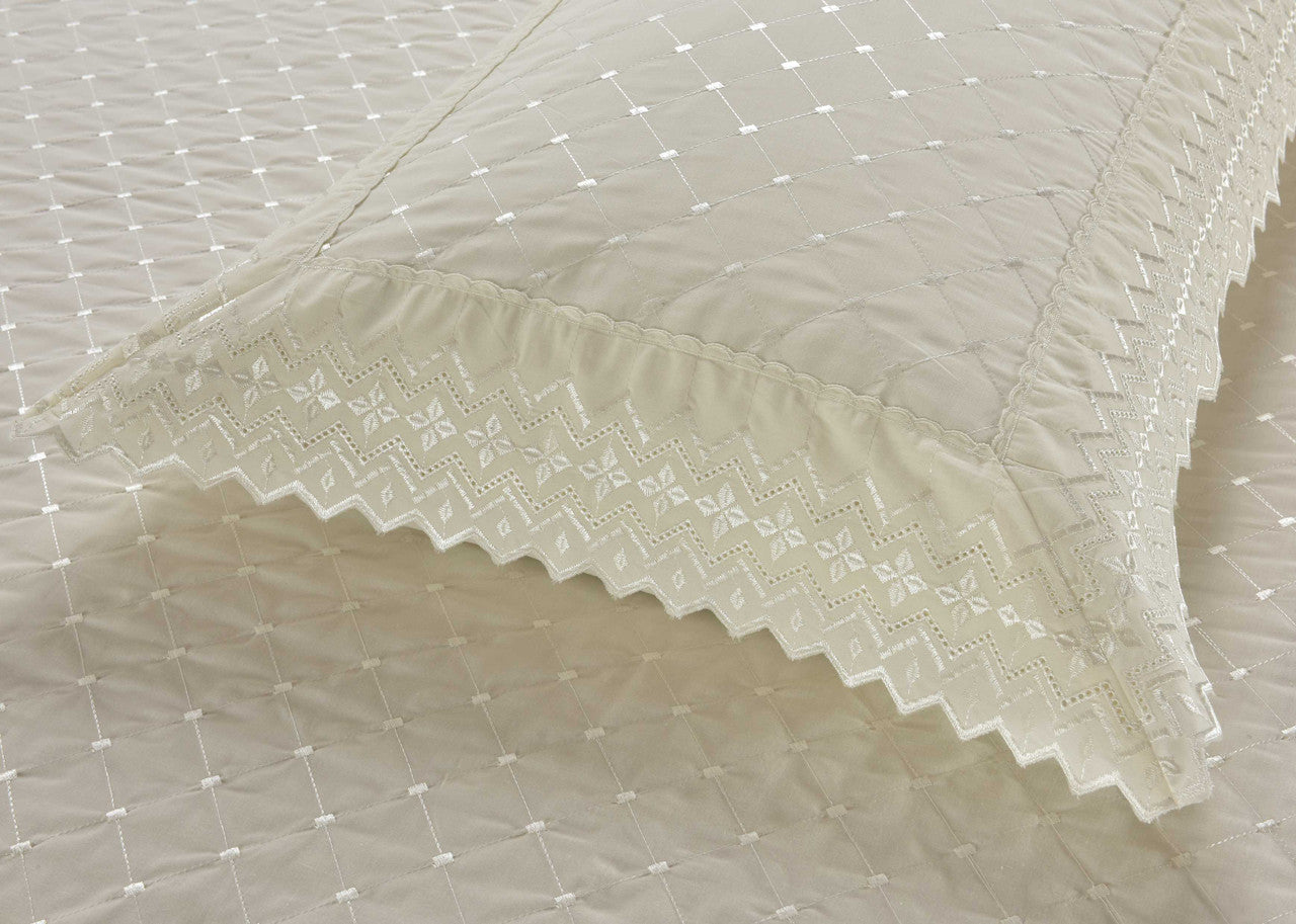 Belle Maison dekbedovertrek Richmond creme - polykatoen - eenpersoons (135x200 + 50x75 cm)