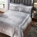 Belle Maison dekbedovertrek Tiffany - polykatoen - zilver - eenpersoons (135x200 + 50x75 cm)