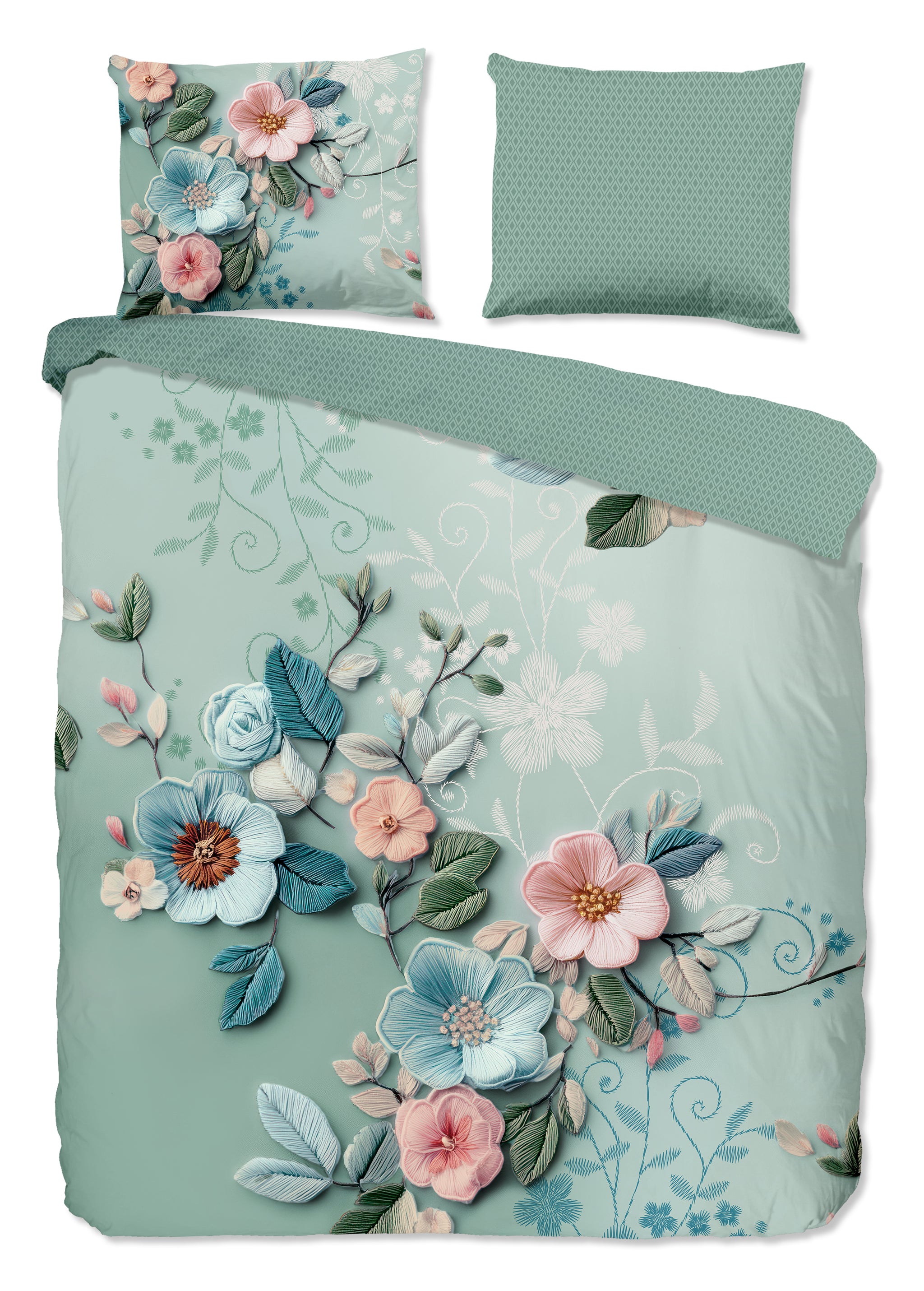 bloemen dekbedovertrek van katoen