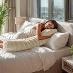 Bodypillow Pompom Beige - ergonomisch kussen - 140 x 20 cm