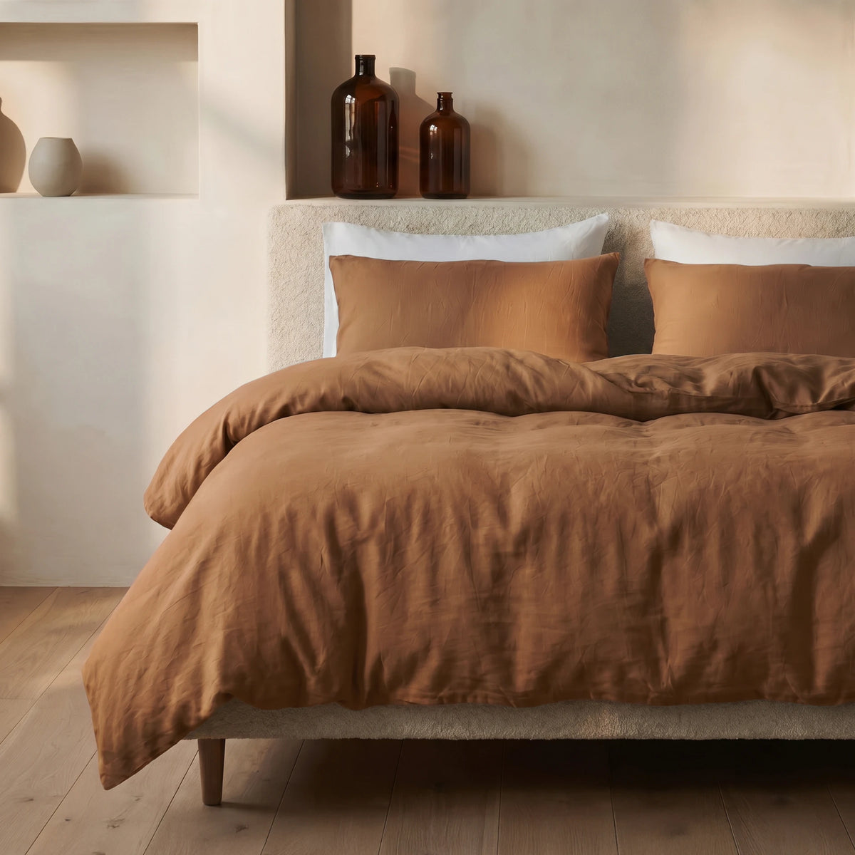 Dreamhouse dekbedovertrek Stone Washed Katoen - Bruin