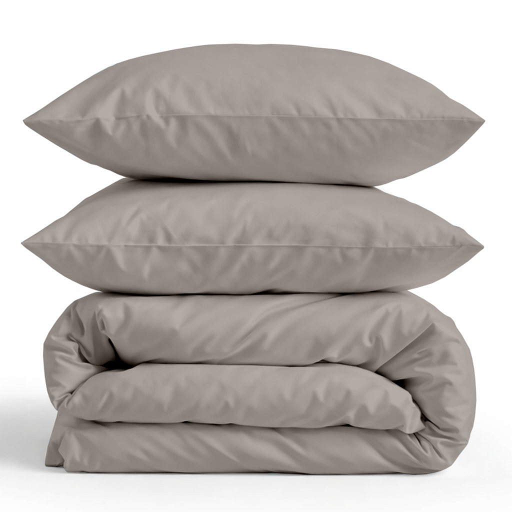 Decoware dekbedovertrek uni - Katoensatijn - Warm Stone