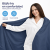 Decoware dekbedovertrek uni - donkerblauw - katoensatijn