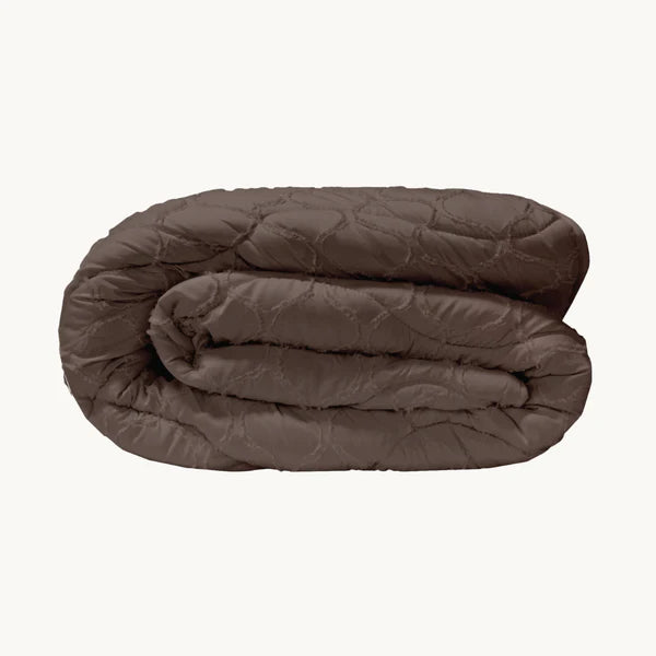 Decoware Eazy dekbed zonder overtrek inclusief kussensloop - Tufted Curve - bruin