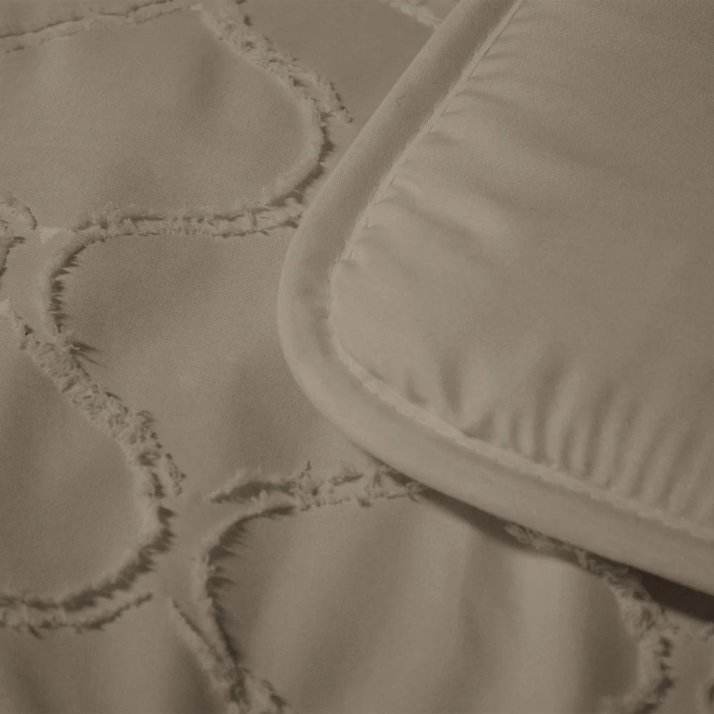 Decoware kussensloop Tufted curve - taupe - 60x70 cm