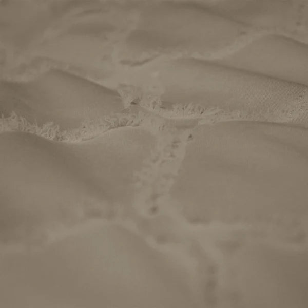 Decoware Eazy dekbed zonder overtrek inclusief kussensloop - Tufted Curve - taupe