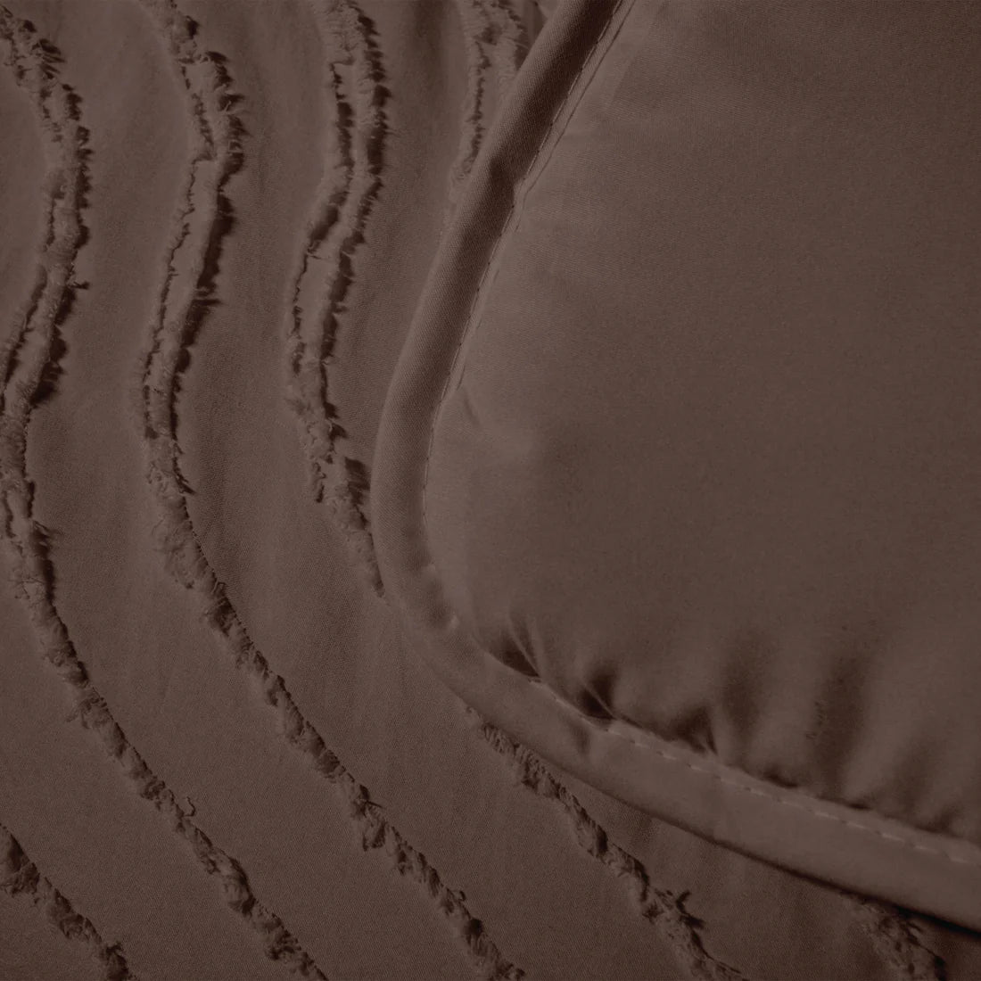 Decoware Eazy dekbed zonder overtrek inclusief kussensloop - Tufted Waves - bruin