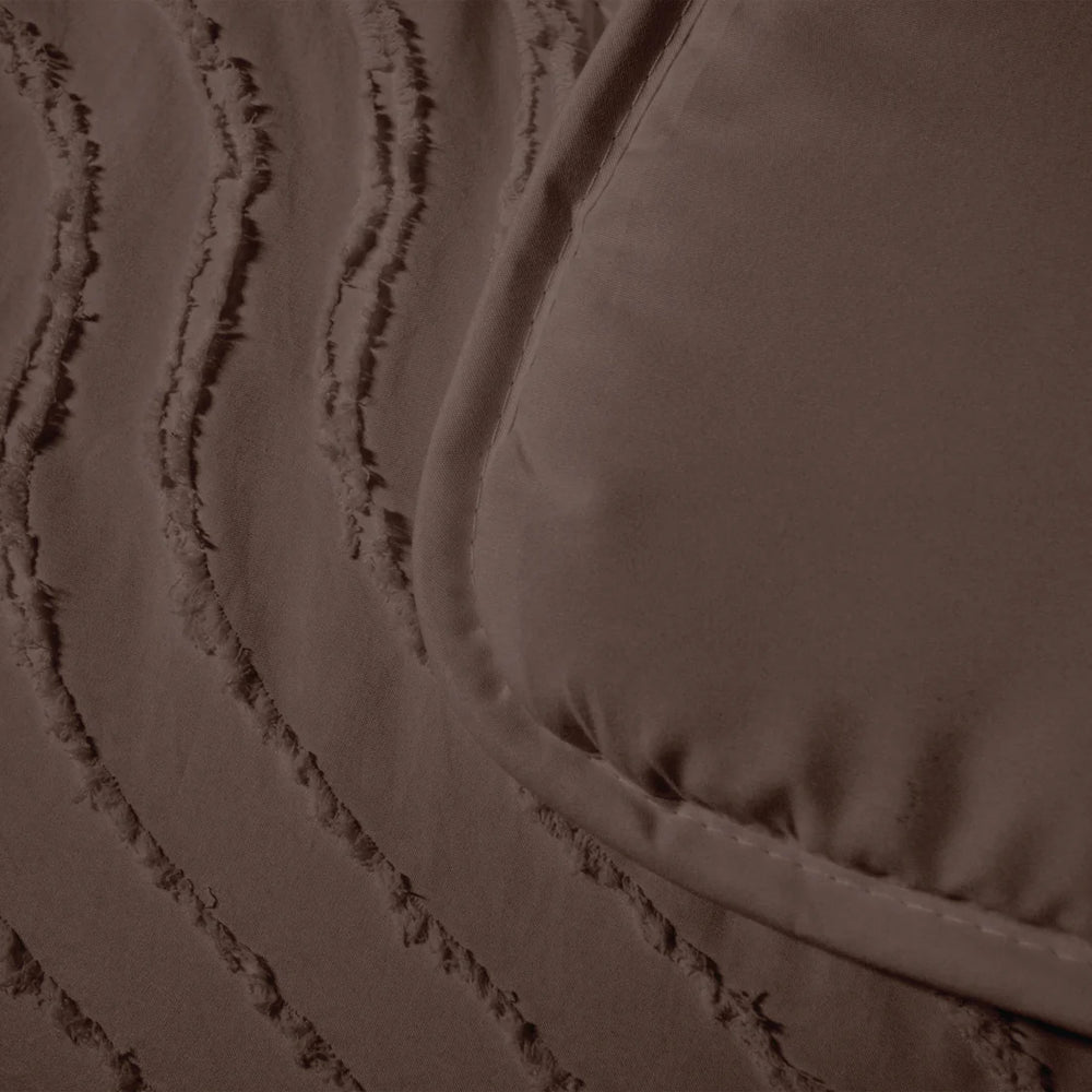 Decoware kussensloop Tufted waves - bruin - 60x70 cm