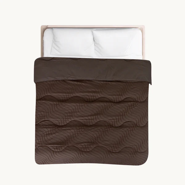 Decoware Eazy dekbed zonder overtrek inclusief kussensloop - Tufted Waves - bruin