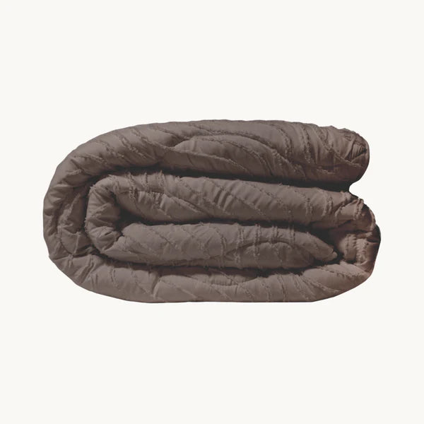 Decoware Eazy dekbed zonder overtrek inclusief kussensloop - Tufted Waves - bruin