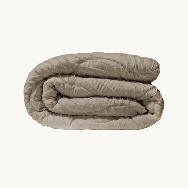 Decoware Eazy dekbed zonder overtrek inclusief kussensloop - Tufted Waves - taupe