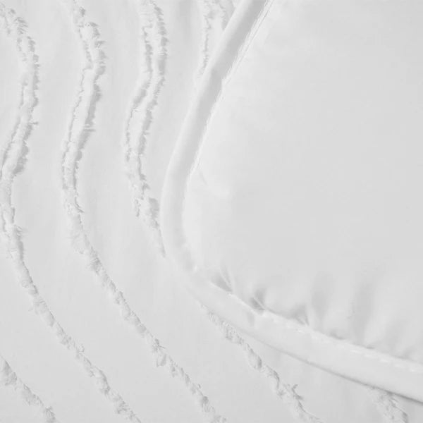 Decoware Eazy dekbed zonder overtrek inclusief kussensloop - Tufted Waves - wit