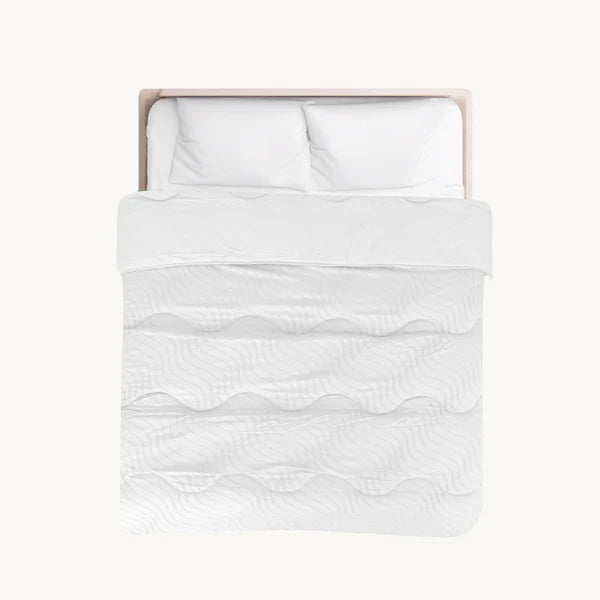 Decoware Eazy dekbed zonder overtrek inclusief kussensloop - Tufted Waves - wit