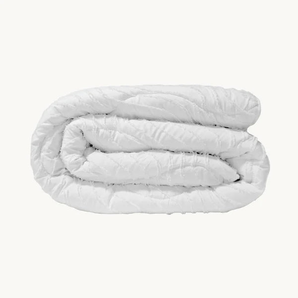 Decoware Eazy dekbed zonder overtrek inclusief kussensloop - Tufted Waves - wit