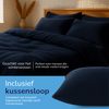 Teddy fleece dekbedovertrek - navy - 2 kanten teddy
