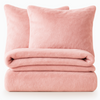 Teddy fleece dekbedovertrek - licht roze - 2 kanten teddy