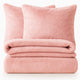 Teddy fleece dekbedovertrek - licht roze - 2 kanten teddy