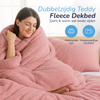 Teddy fleece dekbedovertrek - licht roze - 2 kanten teddy