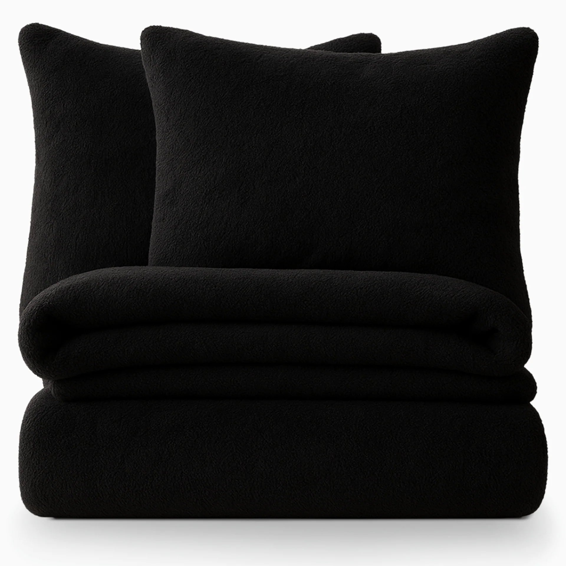 Teddy fleece dekbedovertrek - zwart - 2 kanten teddy