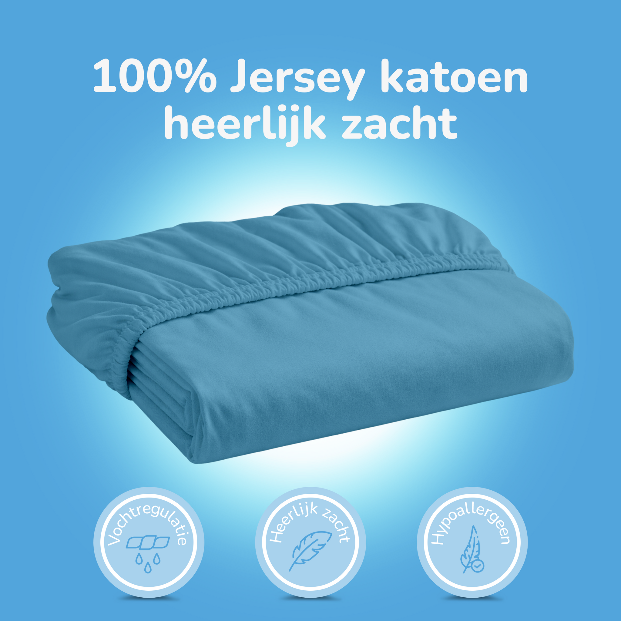 Decoware hoeslaken - katoen  - adria blauw