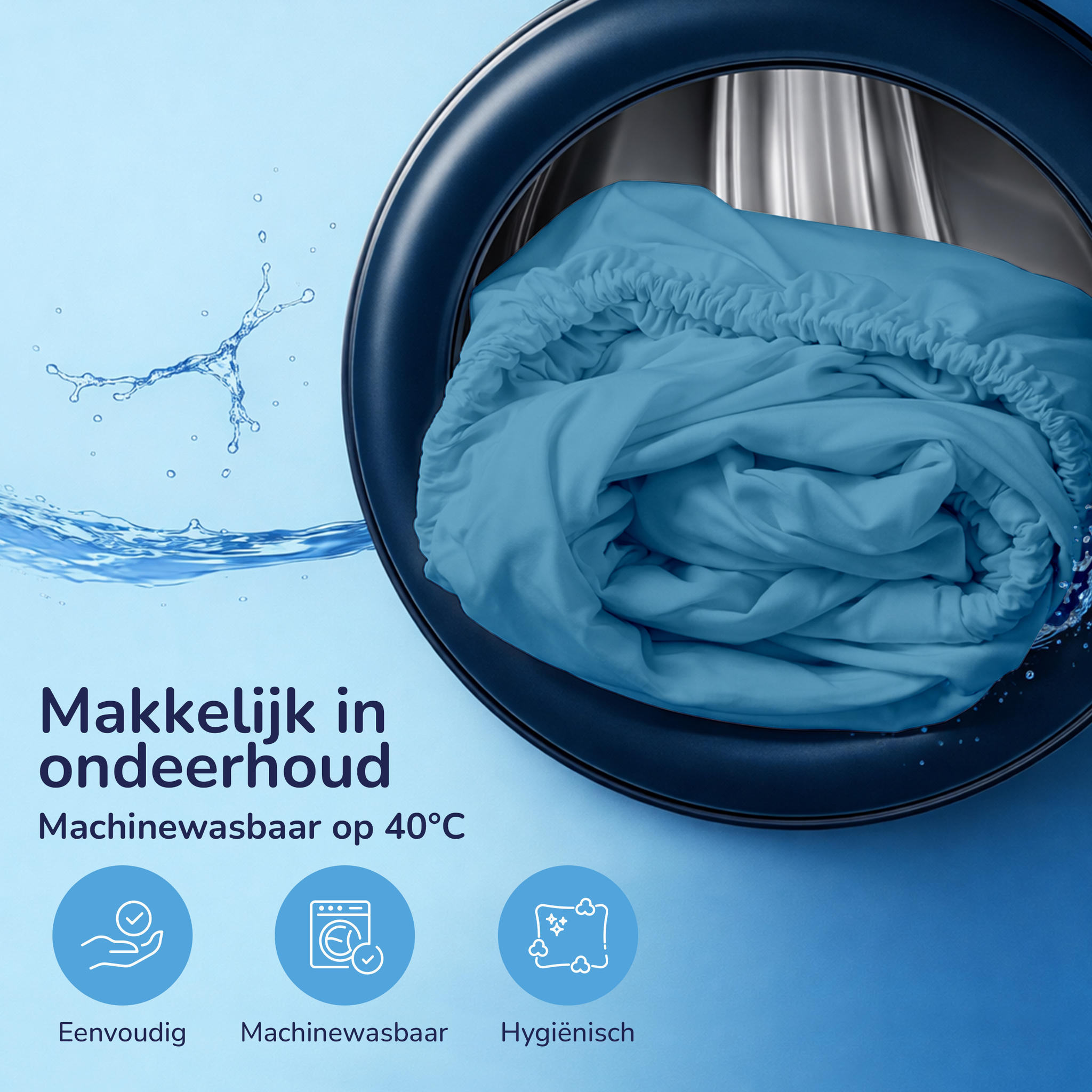 Decoware hoeslaken - katoen  - adria blauw
