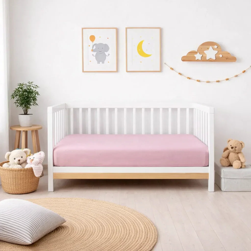 Decoware Baby hoeslaken - katoen - roze - 60x120 cm