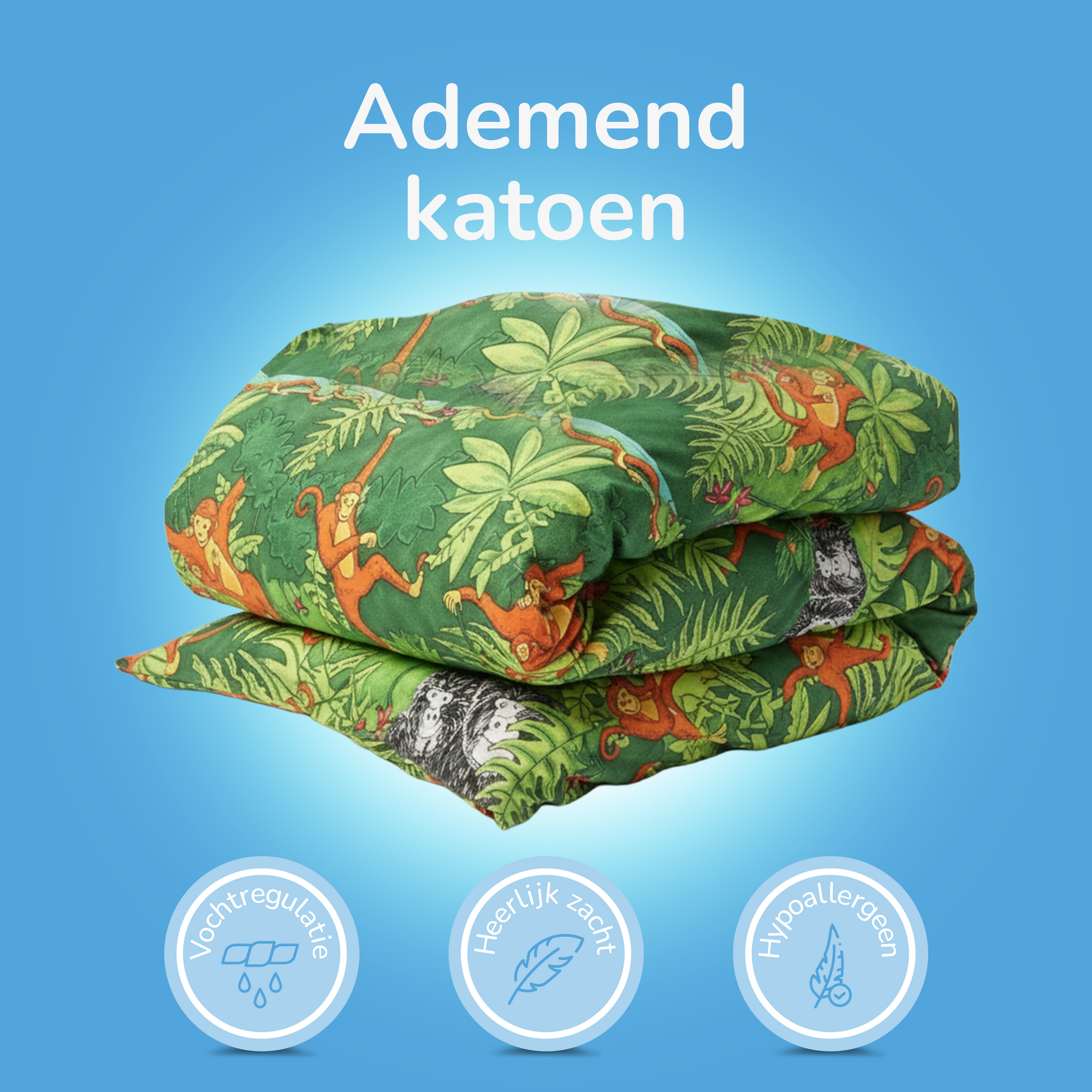 Decoware kinderdekbedovertrek Jungle - katoen - 1-persoons (140x220 + 60x70 cm)