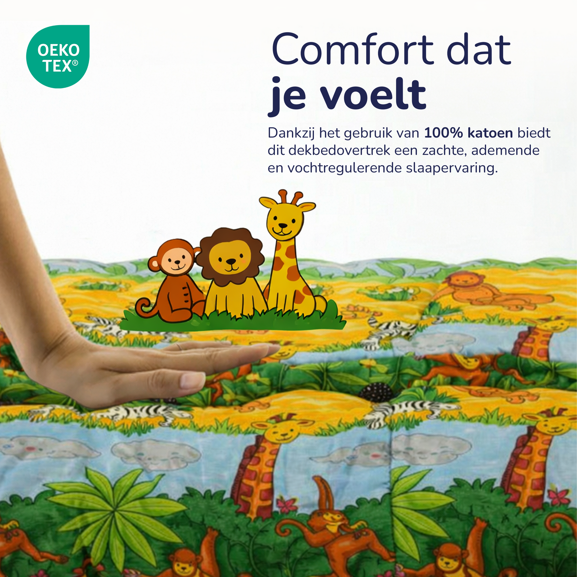 Decoware kinderdekbedovertrek Jungle - katoen - 1-persoons (140x220 + 60x70 cm)