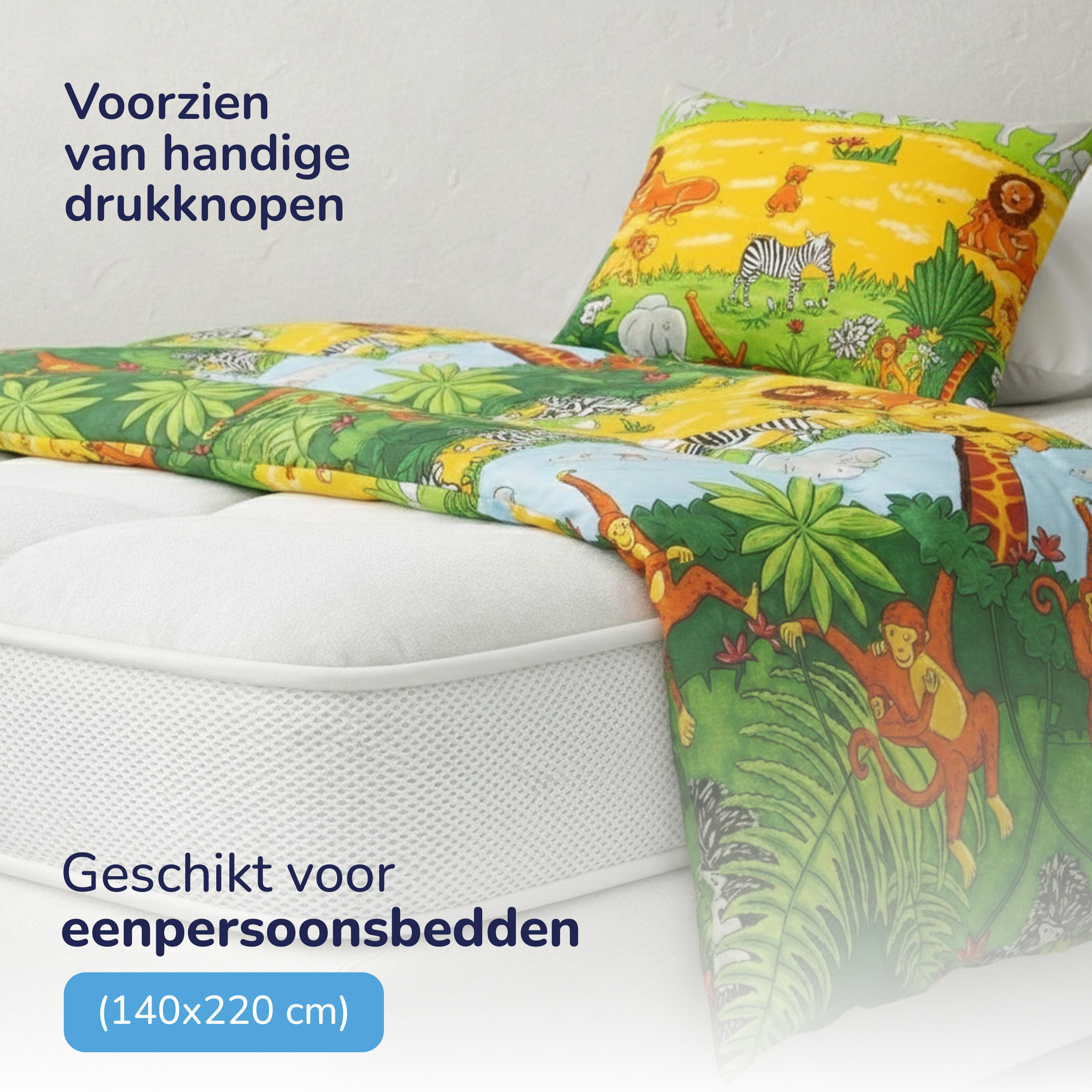Decoware kinderdekbedovertrek Jungle - katoen - 1-persoons (140x220 + 60x70 cm)