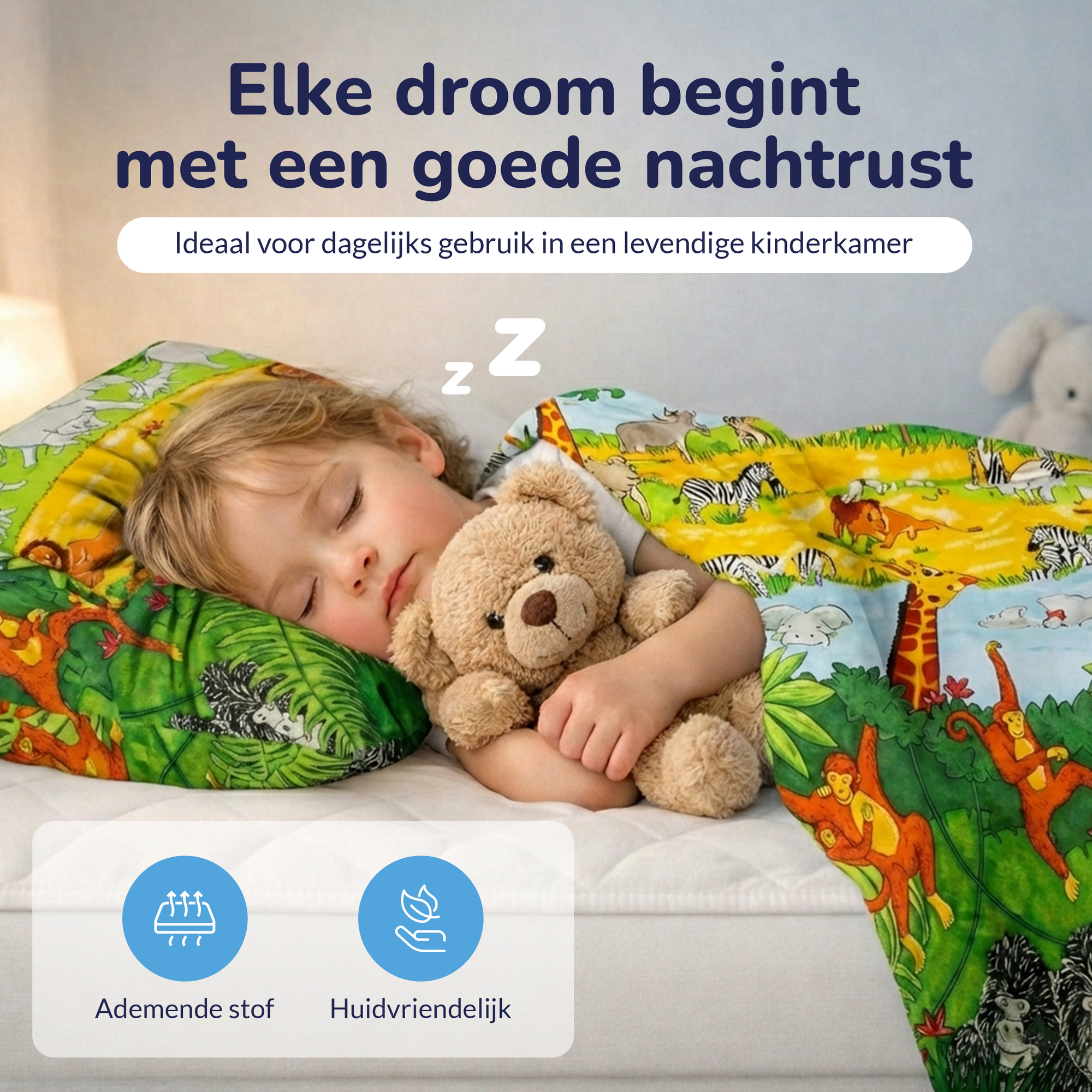 Decoware kinderdekbedovertrek Jungle - katoen - 1-persoons (140x220 + 60x70 cm)