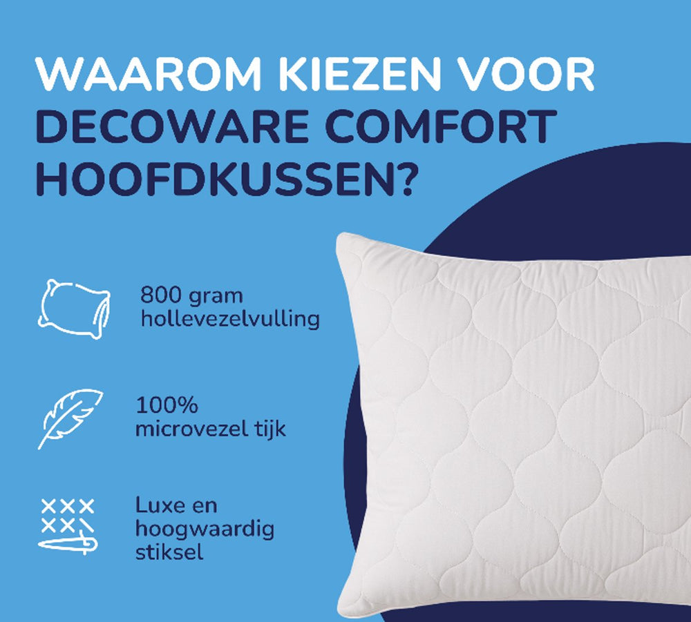 Decoware Comfort hoofdkussen 80x80cm - 800 gram - usp
