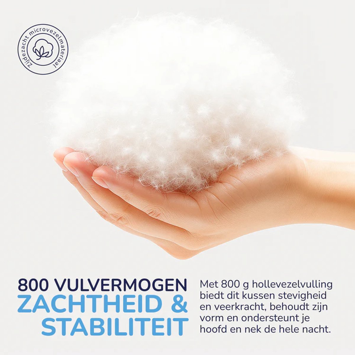 Decoware Comfort hoofdkussen 80x80cm - 800 gram - vulling