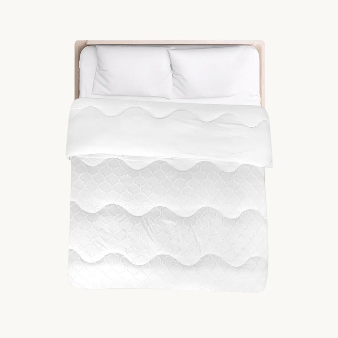Decoware Eazy dekbed zonder overtrek inclusief kussensloop - Tufted Curve - wit