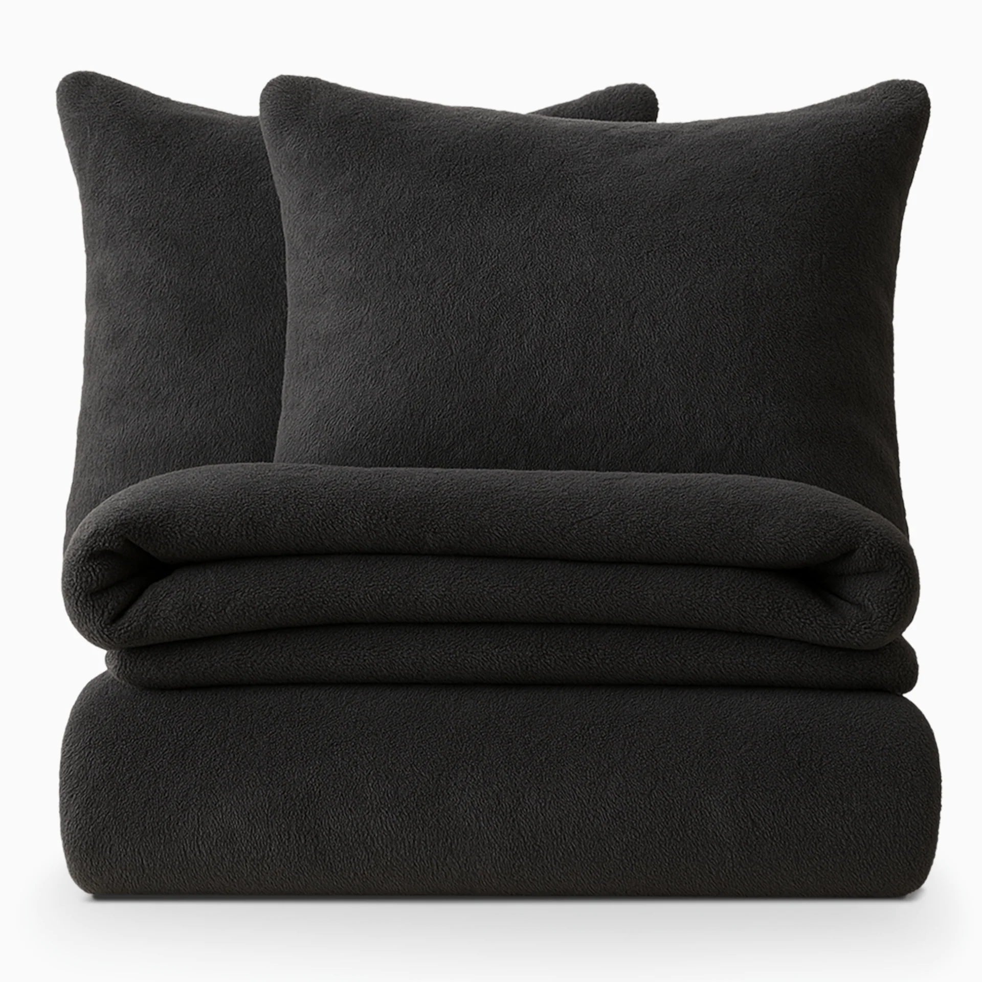 Decoware Teddy fleece dekbedovertrek - antraciet - 2 kanten teddy