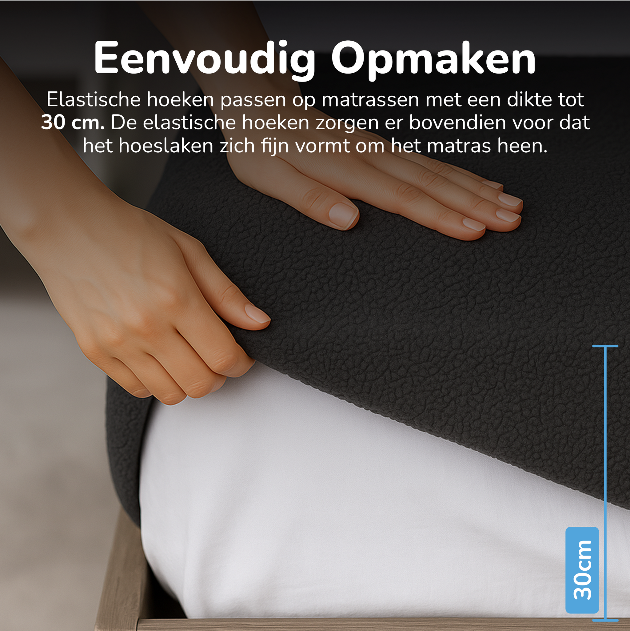 Teddy fleece hoeslaken - antraciet