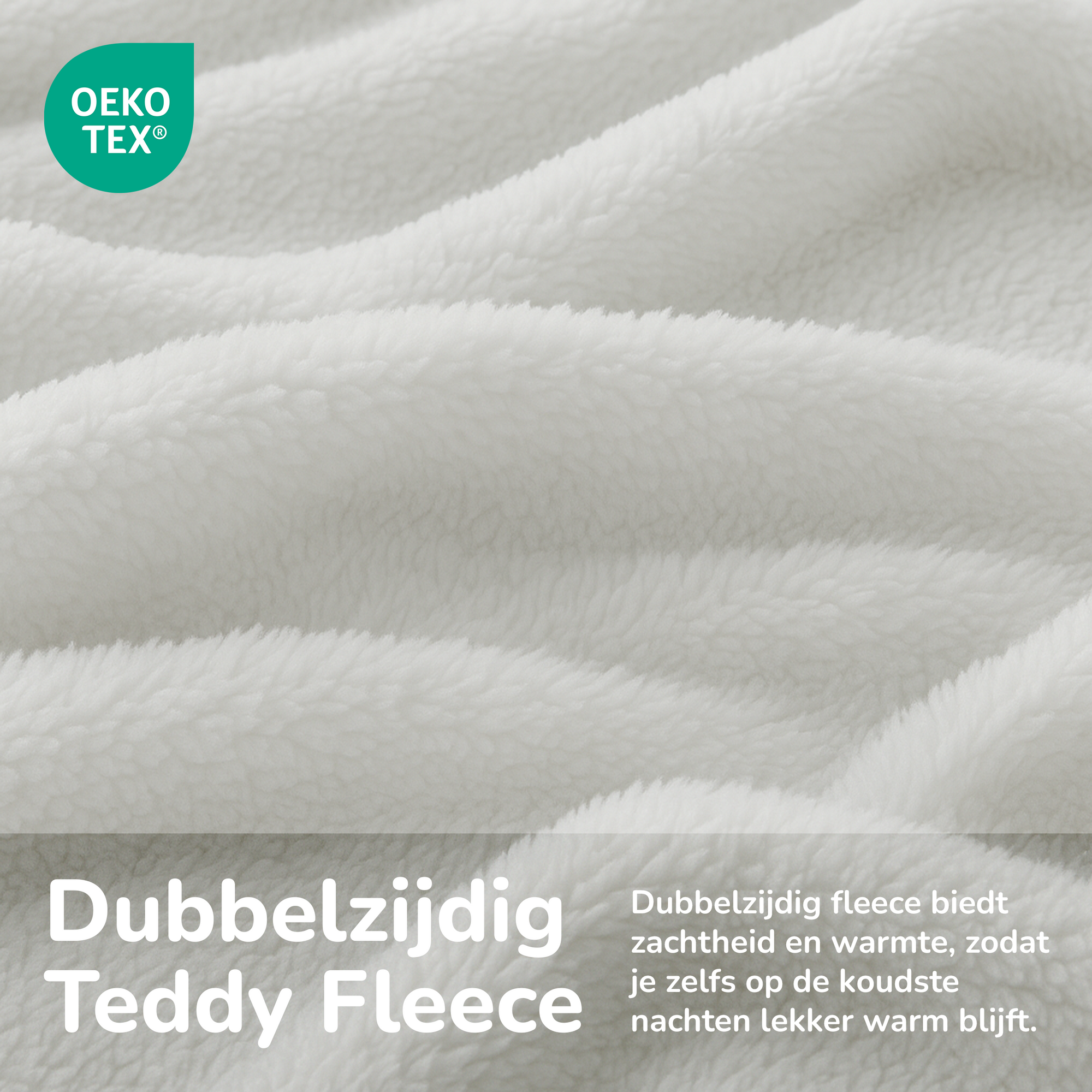 Teddy fleece dekbedovertrek - wit - 2 kanten teddy