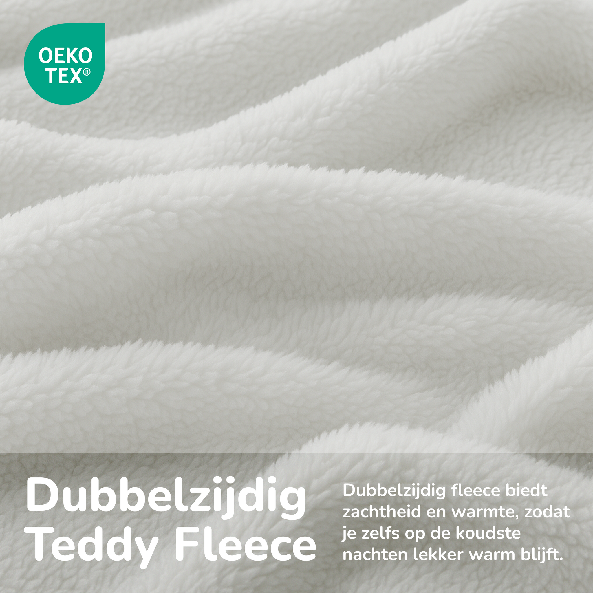 Teddy fleece dekbedovertrek - wit - 2 kanten teddy
