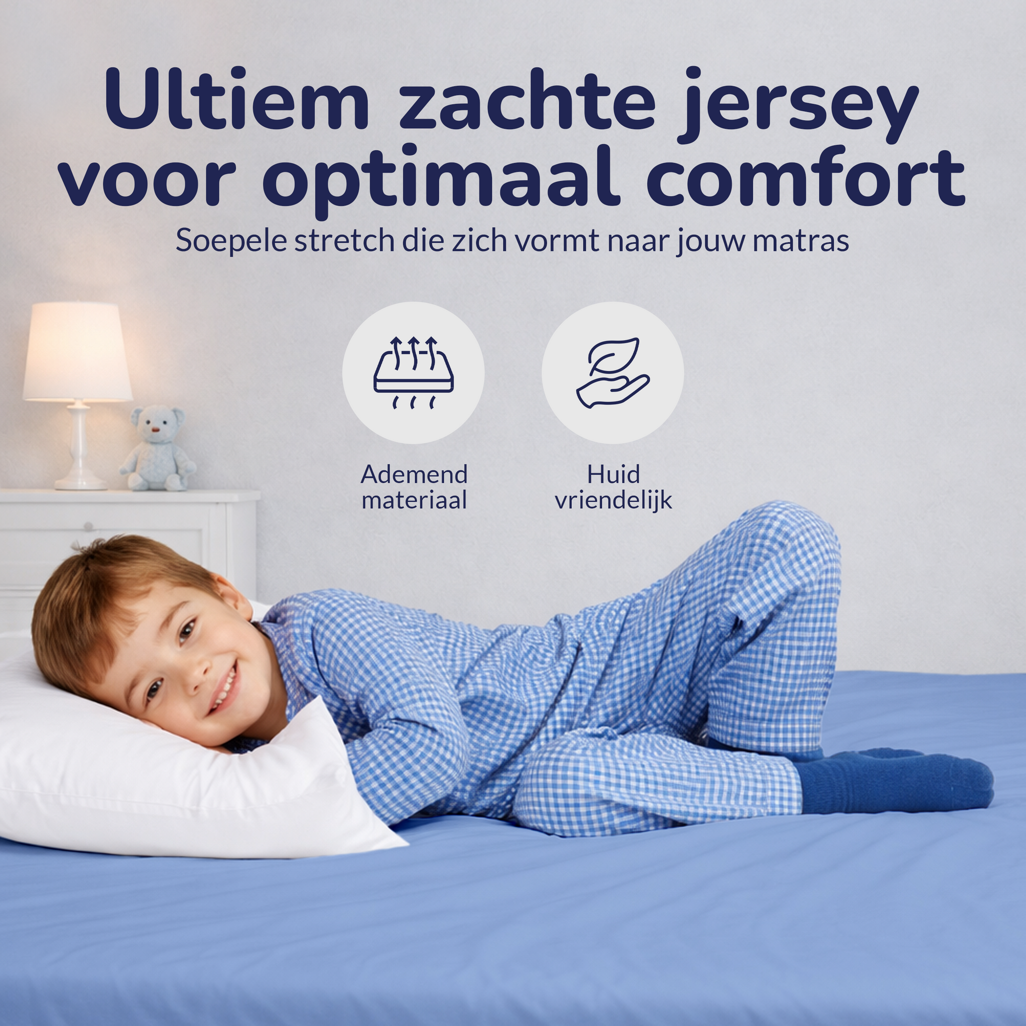 Decoware baby hoeslaken - jersey - blauw - 60x120 cm