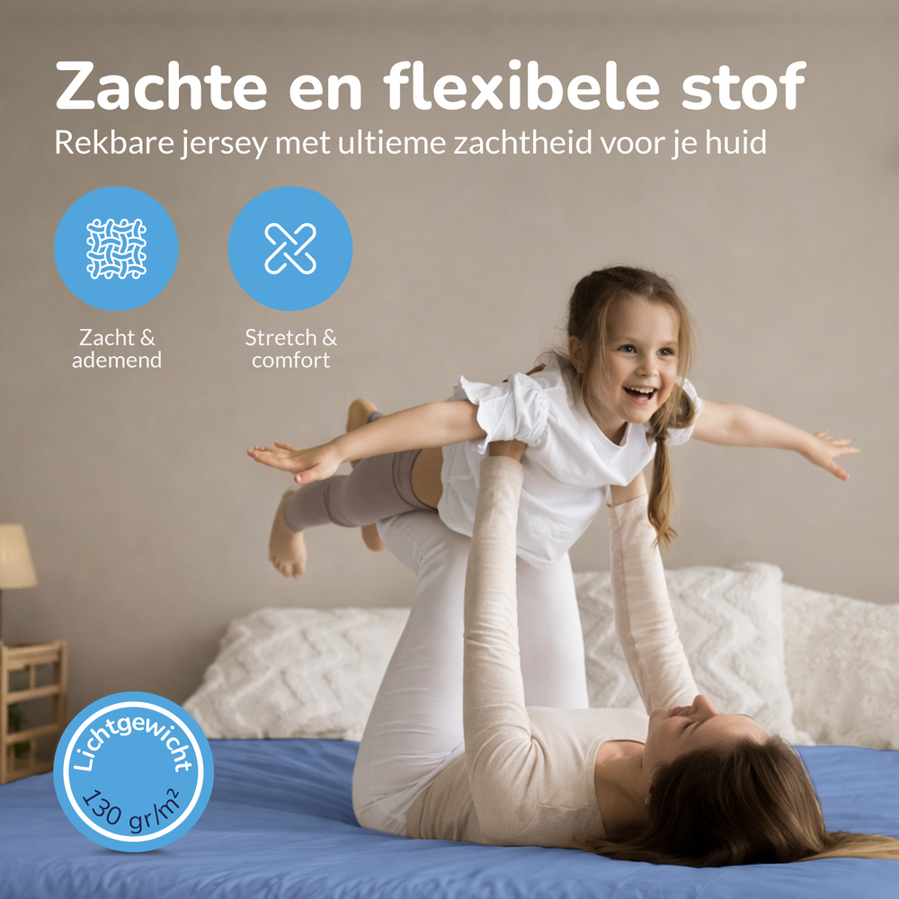 Decoware baby hoeslaken - jersey - blauw - 60x120 cm